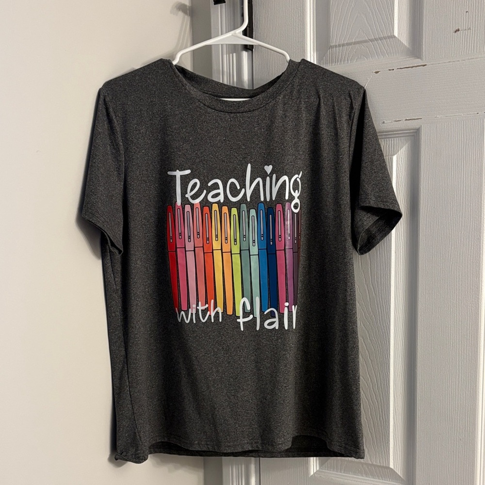 Teaching with Flair Graphic T-Shirt - Slate
